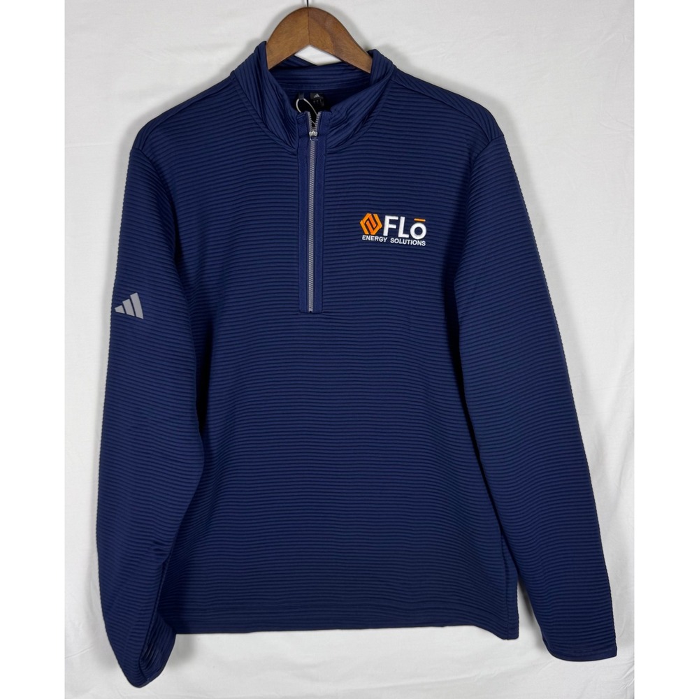 Adidas FLO Energy Solutions Textured Quarter Zip Pullover Men's L Navy Golf New